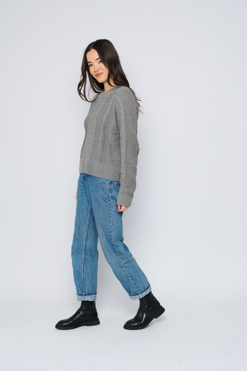 Willa-Cabled Raglan Pullover